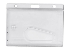 1840-6000 "BRADY PEOPLE ID, HORIZONTAL CARD DISPENSER WITH THUMB NOTCH, FROSTED RIGID PLASTIC, SIDE LOAD WITH SLOT AND CHAIN HOLES, 2 1/8" X 3 3/8", BAG OF 50, PIECED AND SOLD IN FULL BAGS ONLY"